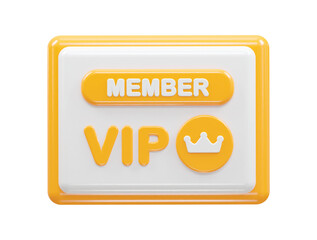 Vip icon 3d rendering element vip member icon illustration