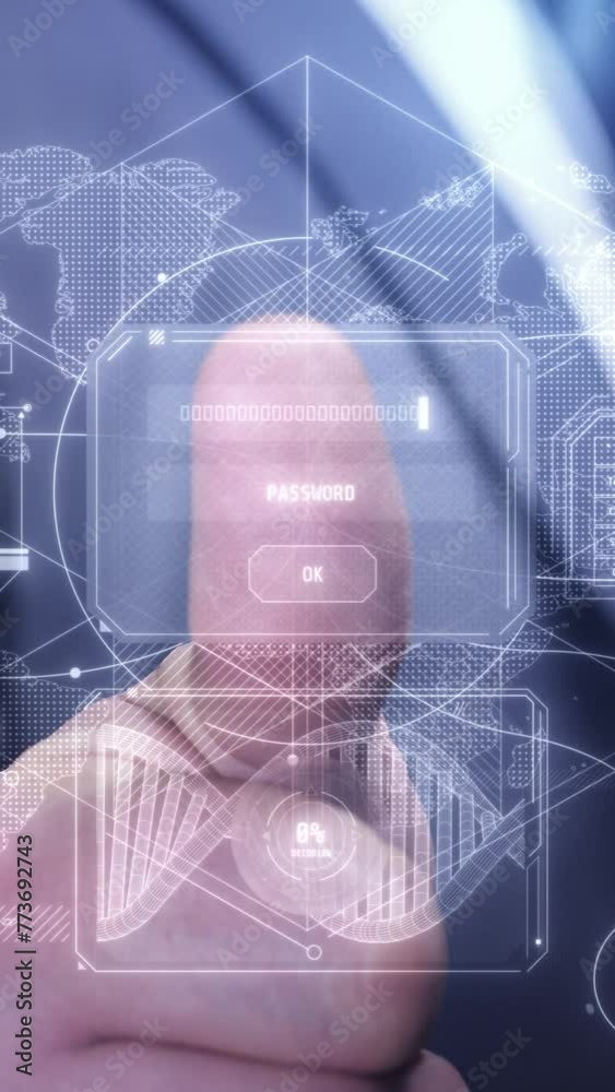 Wall mural authorization in the system by dna using a fingerprint.