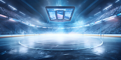 Arafed view of a hockey arena competition athletes championship sports on blue background
 - Powered by Adobe