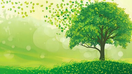 Versatile Tree Illustration: Layered Vector Background for Various Creative Projects