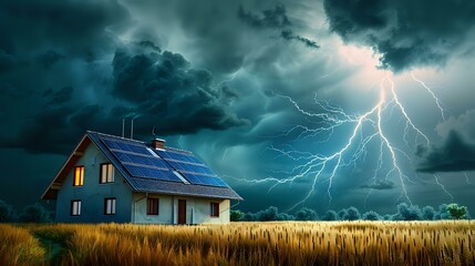 Solar-Powered Home Endures Thunderstorm with Lightning, Panels on Roof