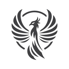 Fototapeta premium Modern Phoenix Logo Monochrome Design