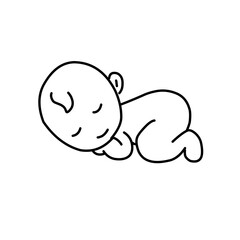 Sleeping baby line logo