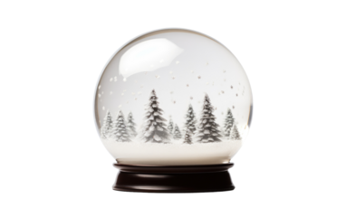 Miniature Snow Globe Souvenir Isolated on Transparent Background