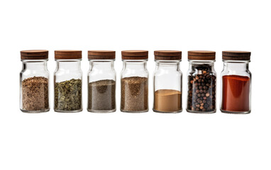 Organized Spice Jars Isolated on Transparent Background