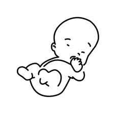 Sleeping baby line logo
