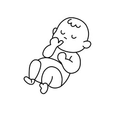 Sleeping baby line logo