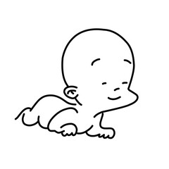 Fototapeta premium Sleeping baby line logo