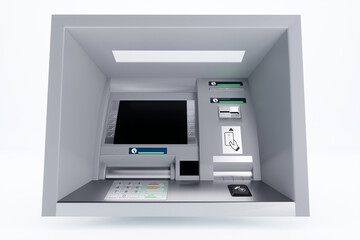 ATM isolated on white background. 3D rendering.