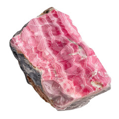 Fototapeta premium Polished Rhodochrosite Display Isolated On Transparent Background.