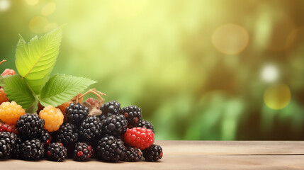 berries on wooden background