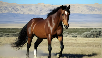 Obraz premium wild horse in dust