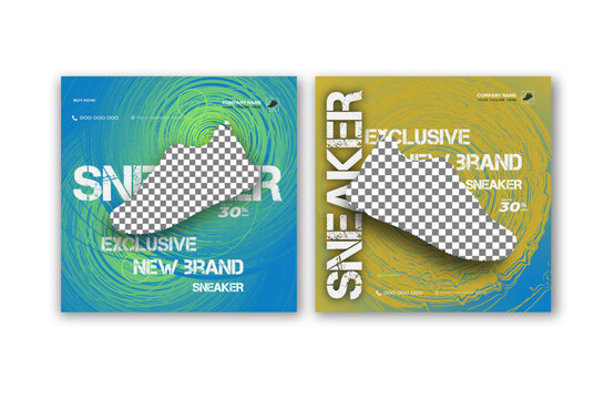 social media sneaker post design template for advertisement.