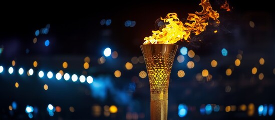 Olympic games torch with flame