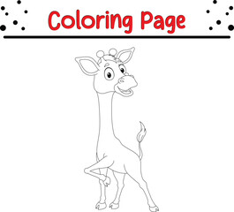 Cute giraffe coloring page for kids. Animal coloring book