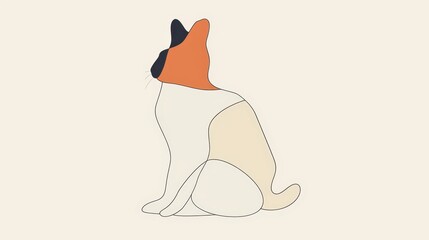   A sketch of a dog sitting with its head angled upward, gazing at a distant point