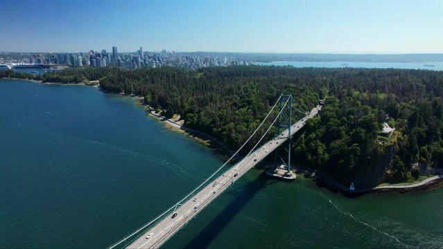 Aerial View of Stanley Park in Vancouver British Columbia
