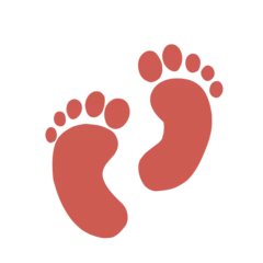 Fotobehang Baby foot sole imprint icon © Zona