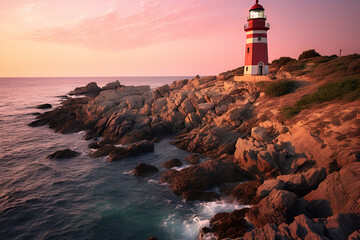 Fototapeta premium lighthouse at sunset
