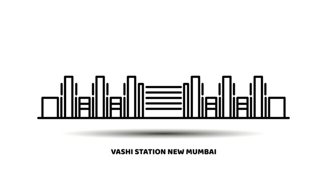 Vashi station of new mumbai vector icon