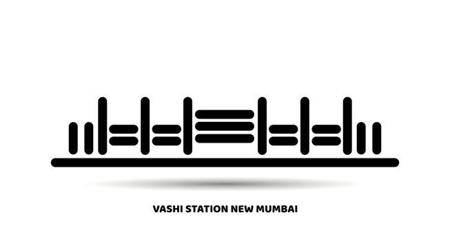 Vashi station of new mumbai vector icon
