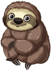 Fototapeta premium Cute vector illustration of a smiling sloth