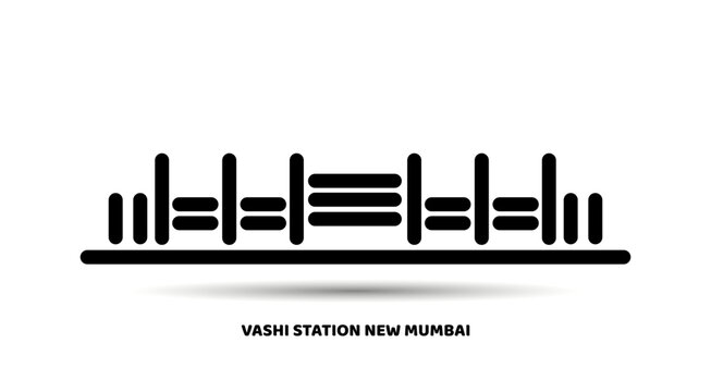 Vashi station of new mumbai vector icon