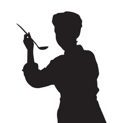 chef silhouette vector isolated black on white background