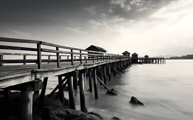 wooden bridge over the river
