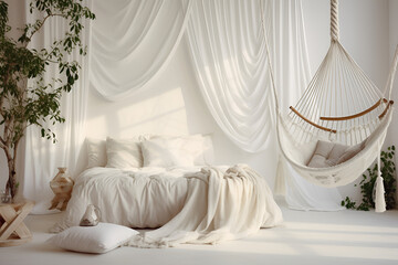 white bed in a bedroom