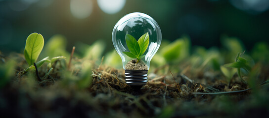 light bulb in the grass