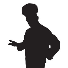 chef silhouette vector isolated black on white background