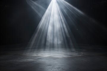 Obraz premium A dark room with a spotlight shining on a floor