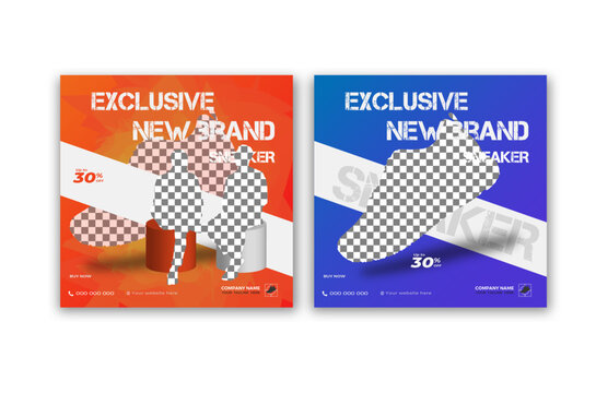 social media sport or sneaker post design template for branding.