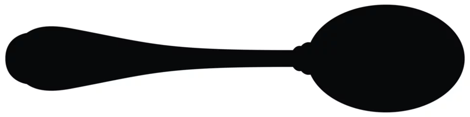Foto op Plexiglas spoon icon, sticker contour spoon icon, kitchen spoon cutlery utensil silverware food silhouette vector illustraction . © Quirk Craft Studio