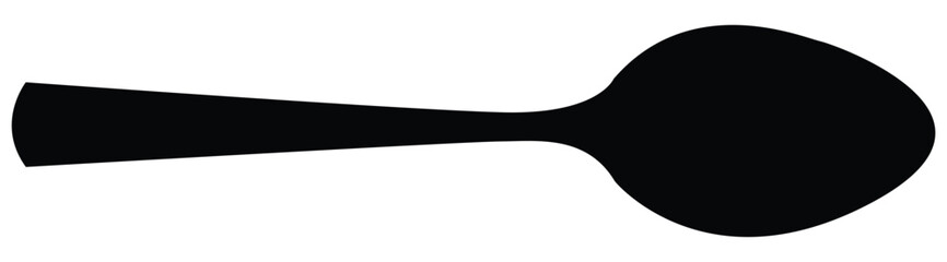 spoon icon, sticker contour spoon icon, kitchen spoon cutlery utensil silverware food silhouette vector illustraction . - obrazy, fototapety, plakaty