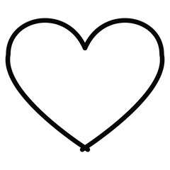 Heart continuous one line art drawing color shape Love sign outline Vector illustration