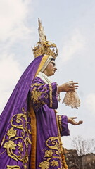 Procession of Jesus Nazareno del Perdón and Virgin Mary. Holy Week in Antigua Guatemala