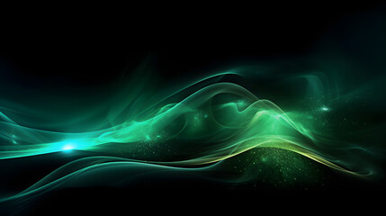 Obraz premium Digital blue and green aurora mountains abstract graphic poster web page PPT background