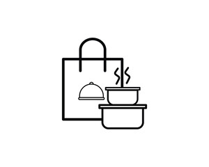 Food pack icon vector symbol design illustration 