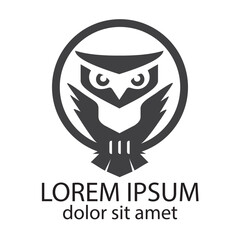 Owl logo line icon concept silhouette symbol. Premium linear bird wildlife brand identity label. Wisdom and knowledge animal emblem. Modern Vector Line Icon, Outline Symbol Illustration