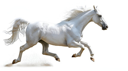 Obraz na płótnie Canvas Picture presenting the galloping white horse Picture presenting the galloping white horse, Generative Ai