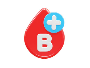 Blood drop icon 3d illustration rendering