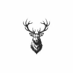 Muurstickers Deer head logo design vector illustration © Leyde