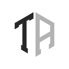 Modern Unique Hexagon Letter TA Logo Design Template. Elegant initial TA Letter Logo Concept