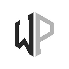 Modern Unique Hexagon Letter WP Logo Design Template. Elegant initial WP Letter Logo Concept