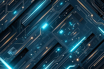 Obraz premium blue tech background, modern backdrop