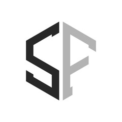 Modern Unique Hexagon Letter SF Logo Design Template. Elegant initial SF Letter Logo Concept