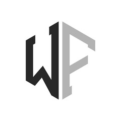 Modern Unique Hexagon Letter WF Logo Design Template. Elegant initial WF Letter Logo Concept