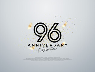 Simple line design for 96th anniversary celebration. Premium vector for poster, banner, celebration greeting.